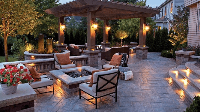Beautiful outdoor space with patio and fire pit